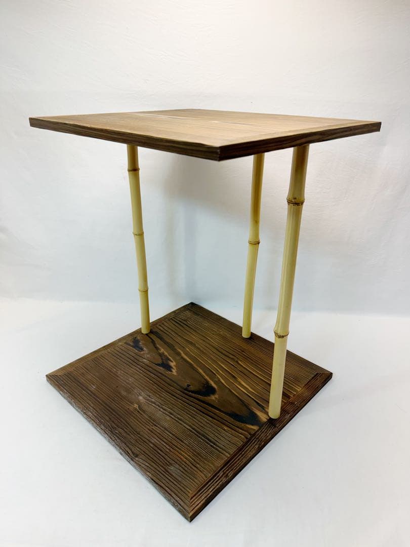 ほぼ未使用 茶道具 川瀬表完造 玄々斎好写 五行棚 焼杉 組み立式 共箱