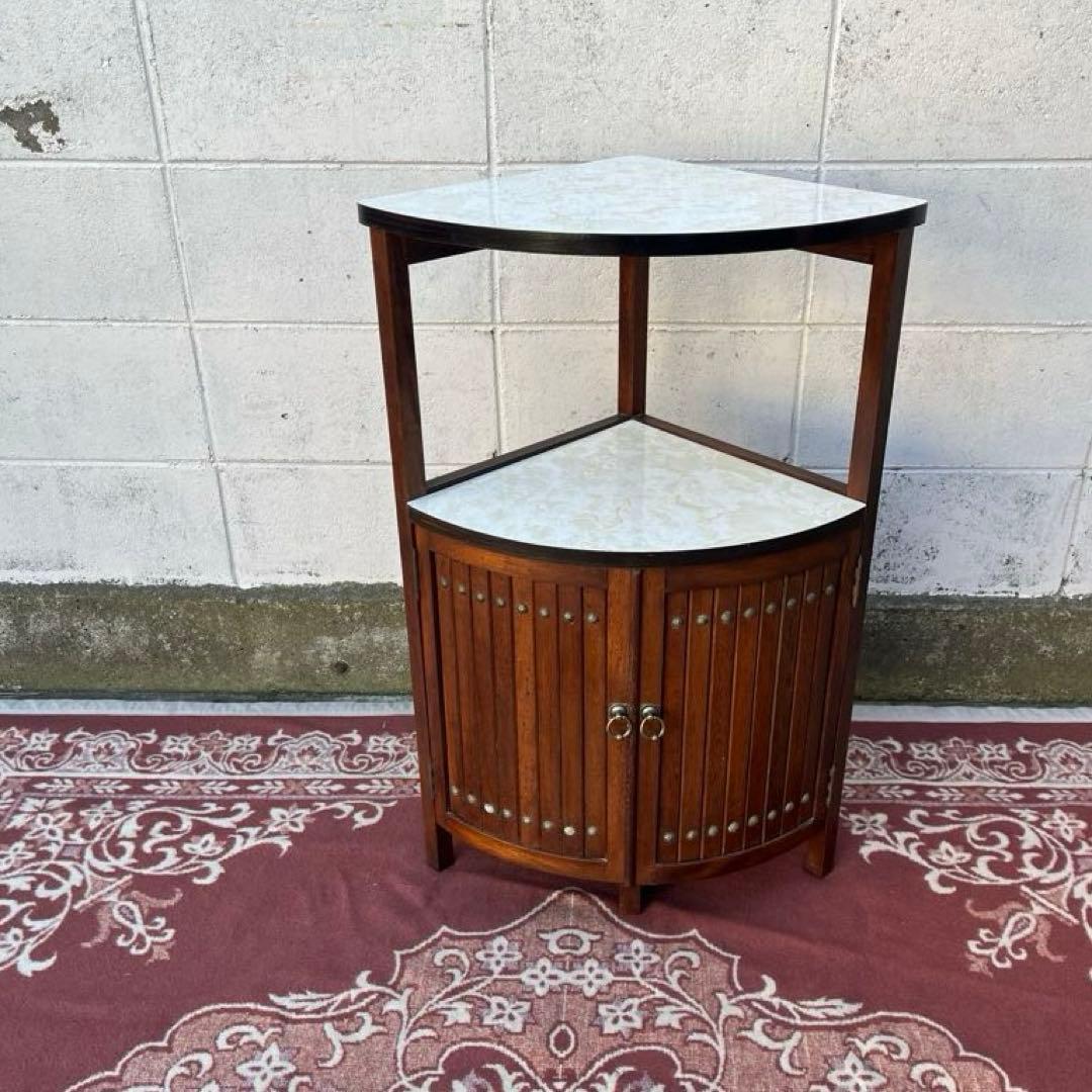 古家具ビンテージ品◾️karimoku カリモク 木製棚 飾り棚 ディスプレイ台