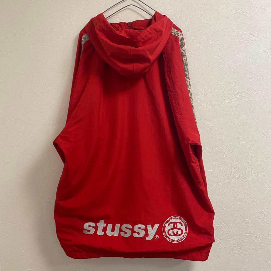 OLD STUSSY ナイロンジャケット　レッド　L　90s 　紺タグ
