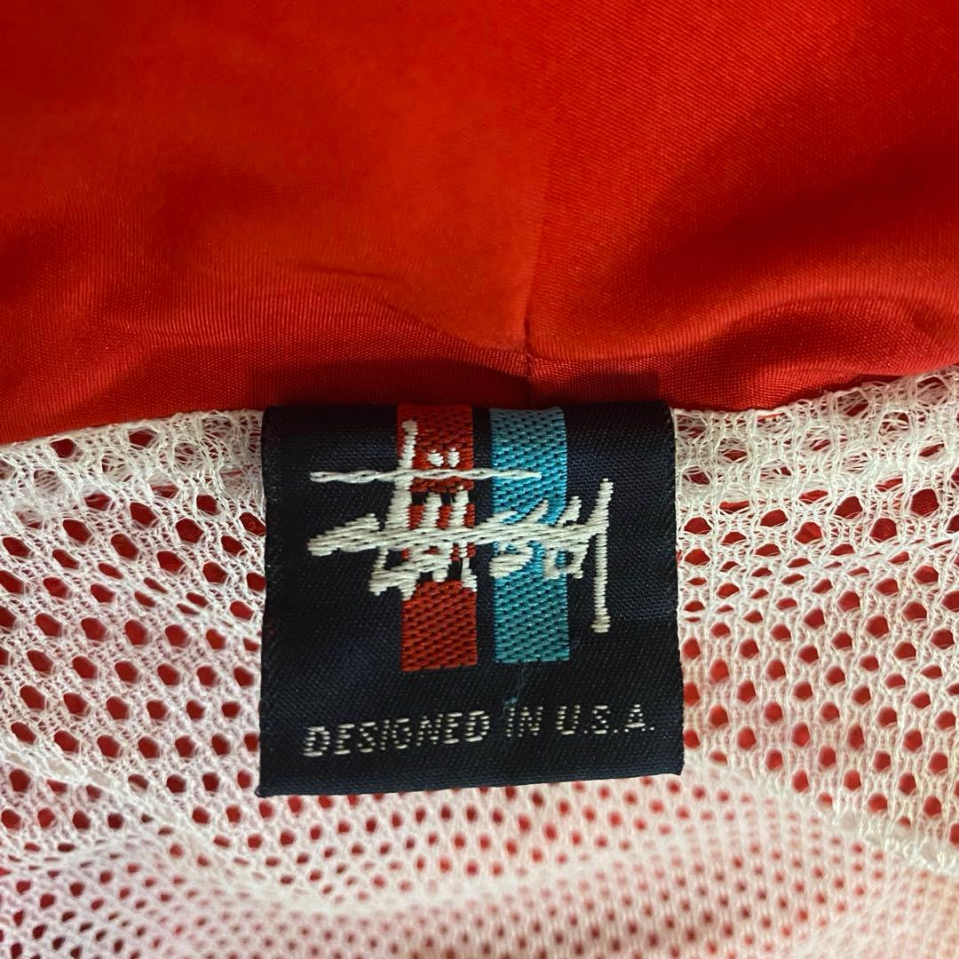 OLD STUSSY ナイロンジャケット　レッド　L　90s 　紺タグ