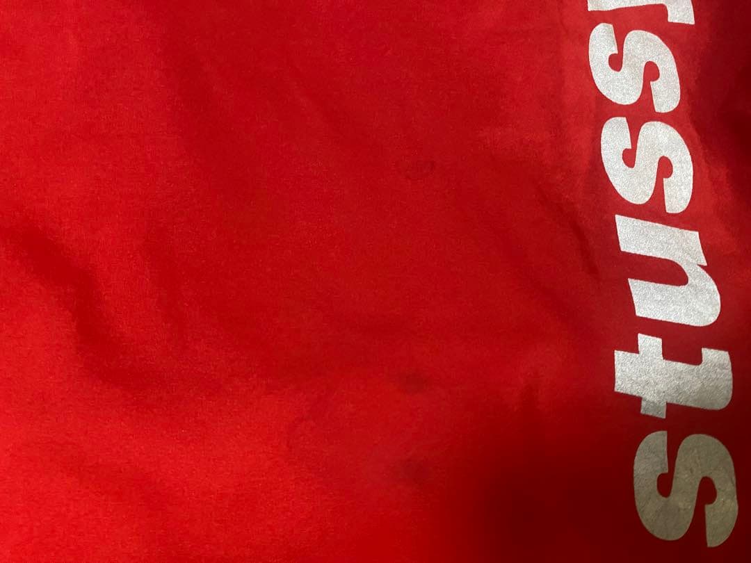 OLD STUSSY ナイロンジャケット　レッド　L　90s 　紺タグ