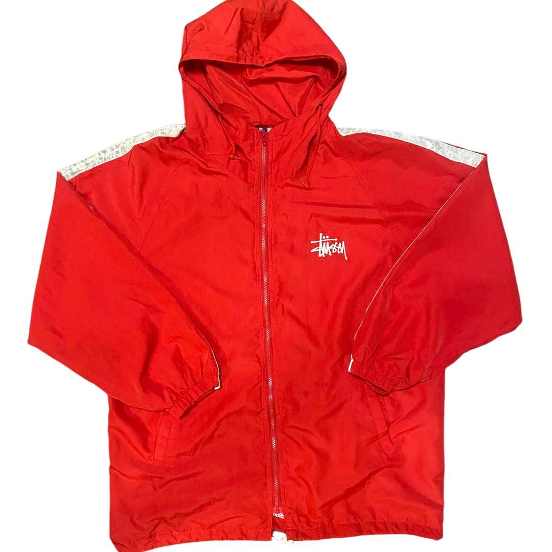 OLD STUSSY ナイロンジャケット　レッド　L　90s 　紺タグ
