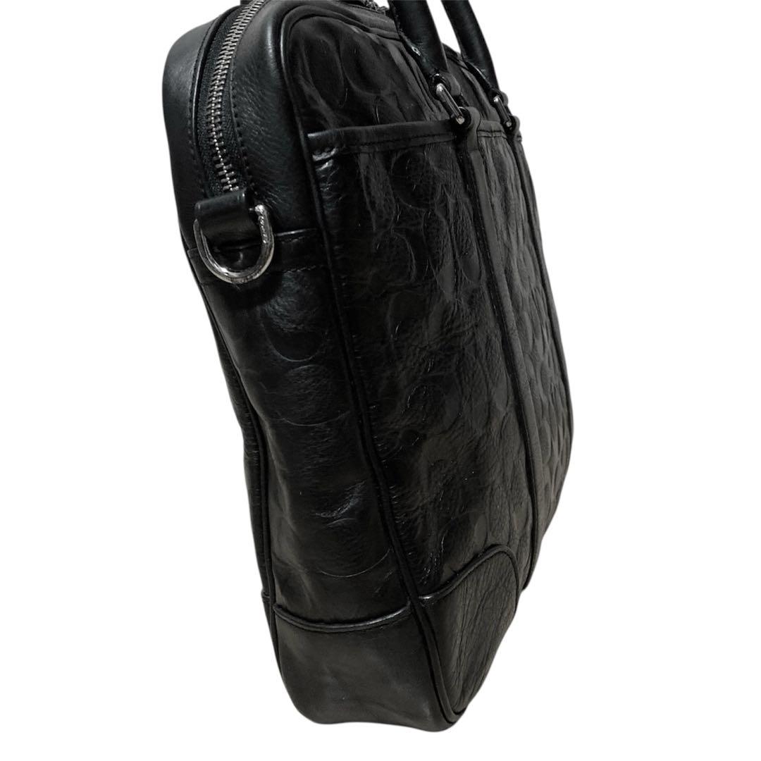 超美品 COACH コーチ メンズ ビジネスバッグ ブリーフケース 黒