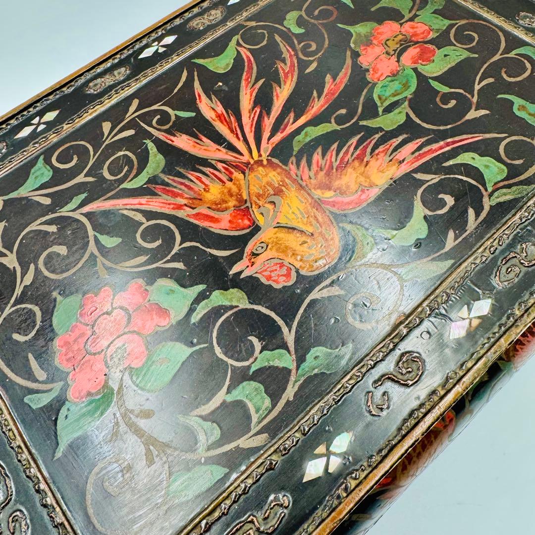 【中国美術　螺鈿青貝香炉台　花台　香台】骨董　アンティーク　インテリア