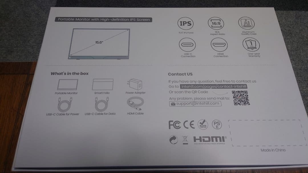 inte hell モバイルモニター　15.6インチ　iPS液晶　フルHD