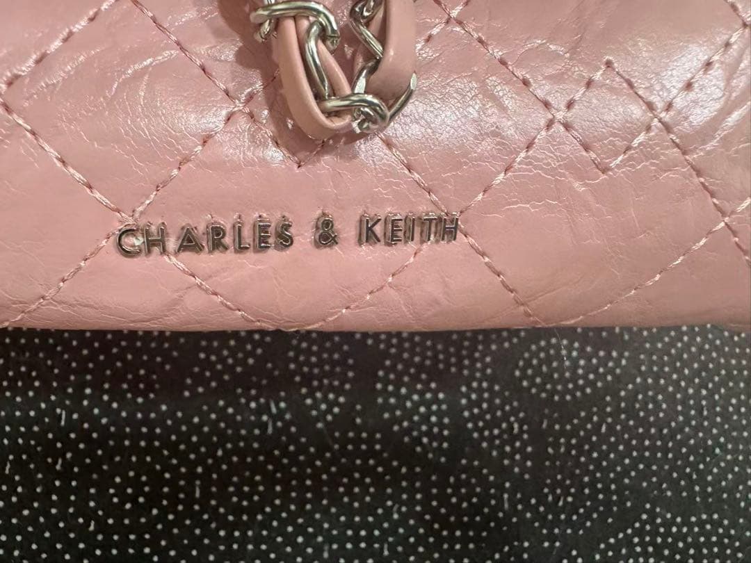 美品 CHARLES&KEITH Duo ピンク バックパック