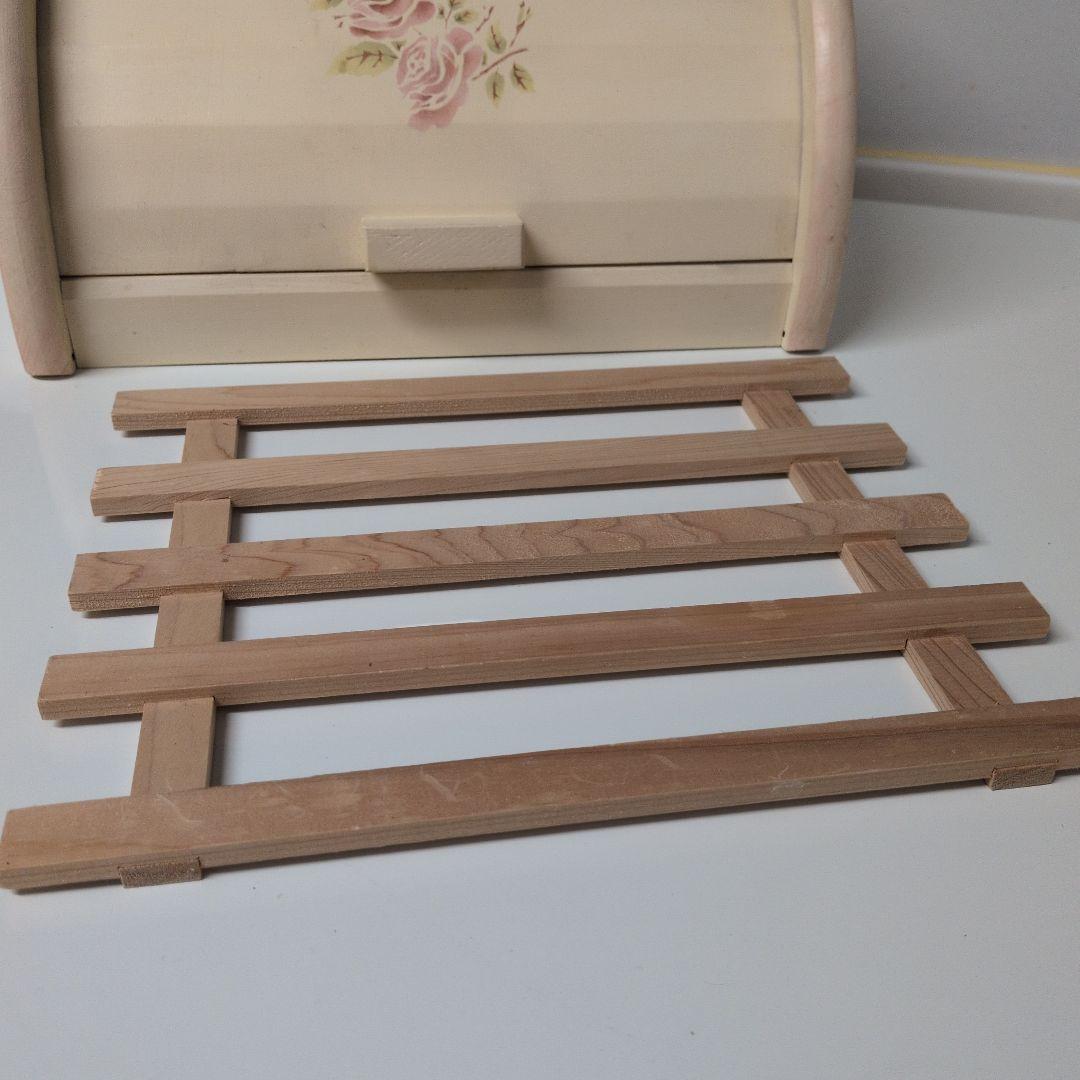 旧 imane ダイアナローズ 木製 ブレッド ボックス イマン