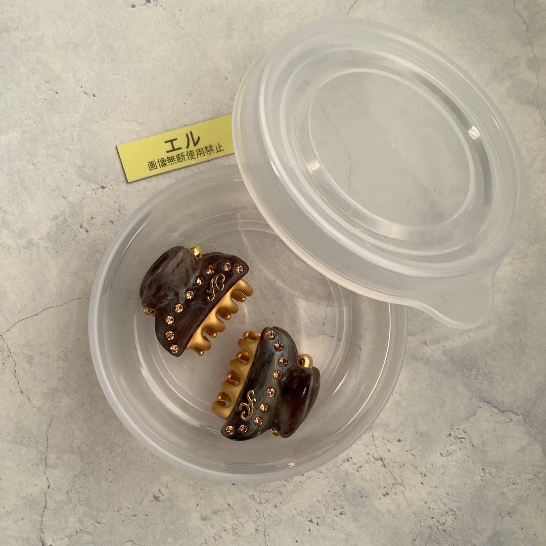 アッカ acca ティアラ ミニクリップ 同色2個セット ブラウンマーブル