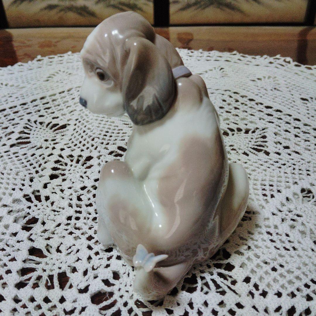 リヤドロ　陶器製犬像 茶色とグレーの犬