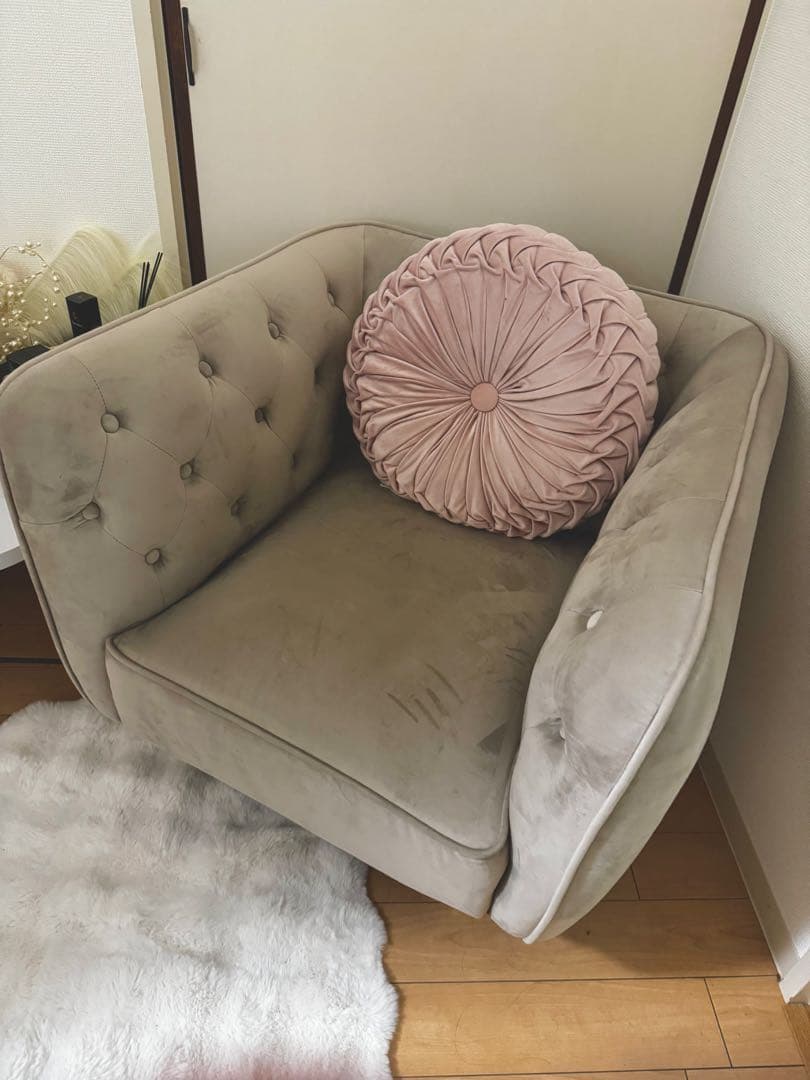 値下げ LOWYA グレー 1人掛けソファ