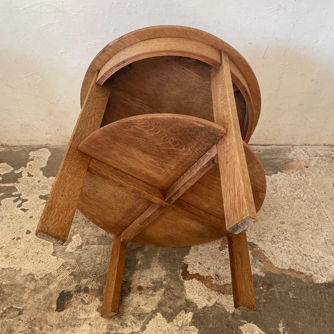 ビンテージ　ラウンドサイドテーブル ローテーブル　コーヒーテーブル　剥離