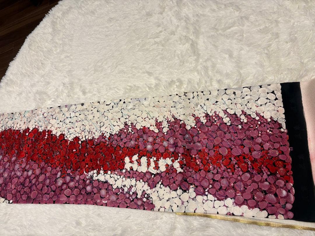 河藤縮緬特選　着尺　梅柄　本場浜ちりめん