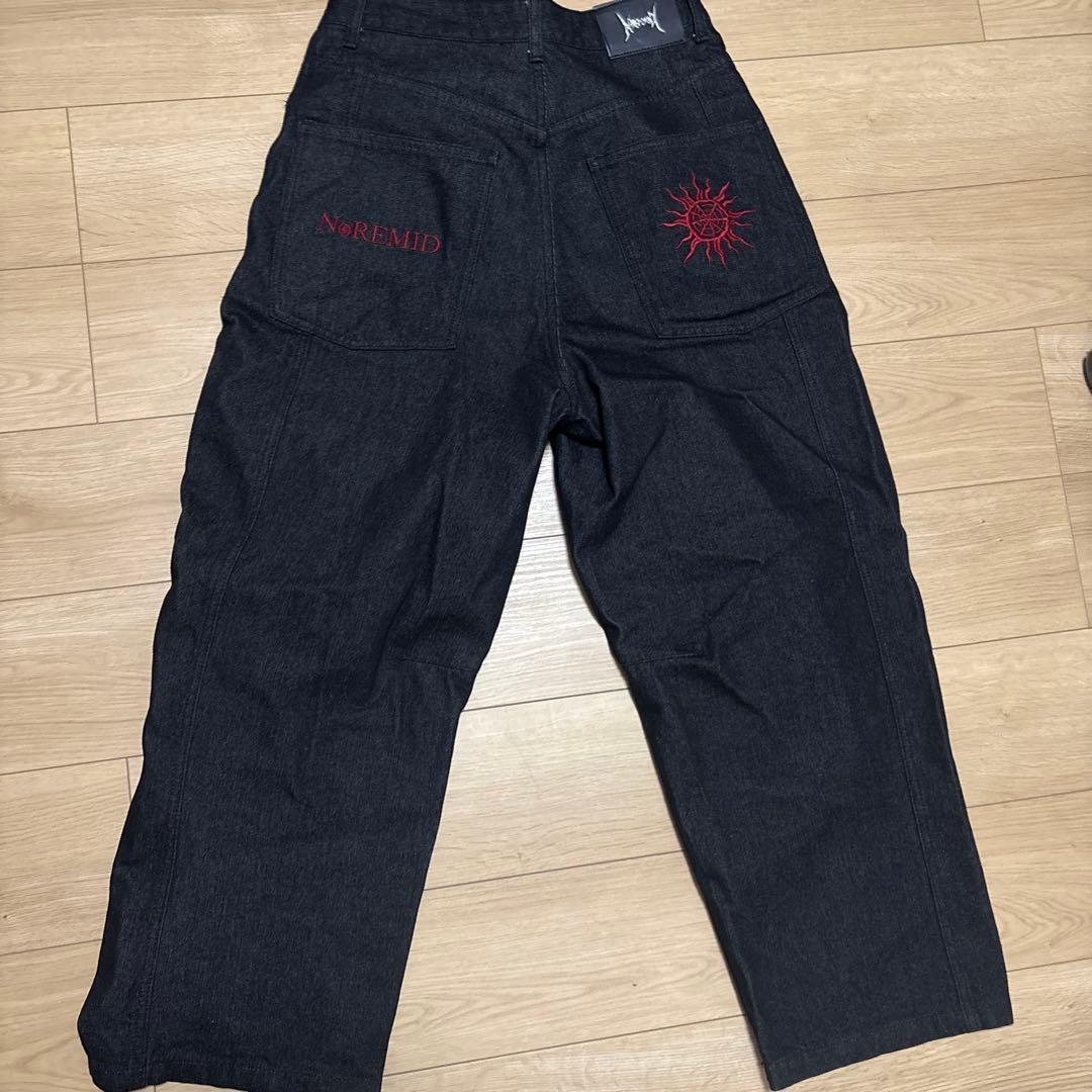 NOREMIDダークデニム ワイドパンツ medium