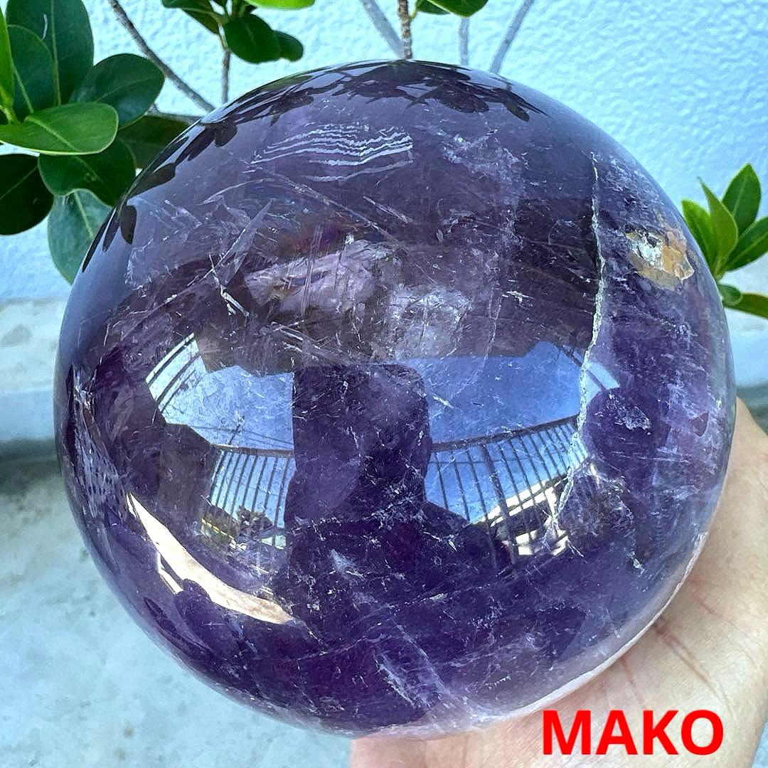 M1776☆アメジスト丸玉直径120mm2.4Kg☆天然石☆N50601-A