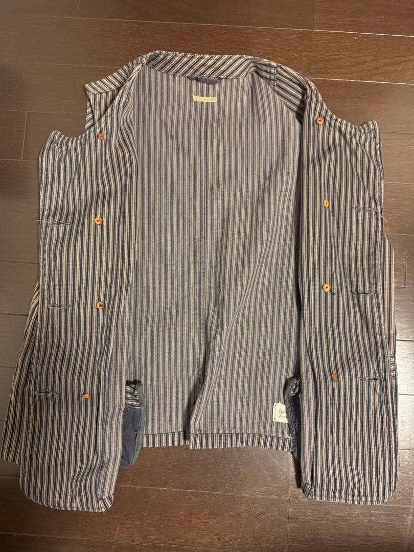 KAPITAL ストライプ ダブルボタン ベスト サイズ2【M】