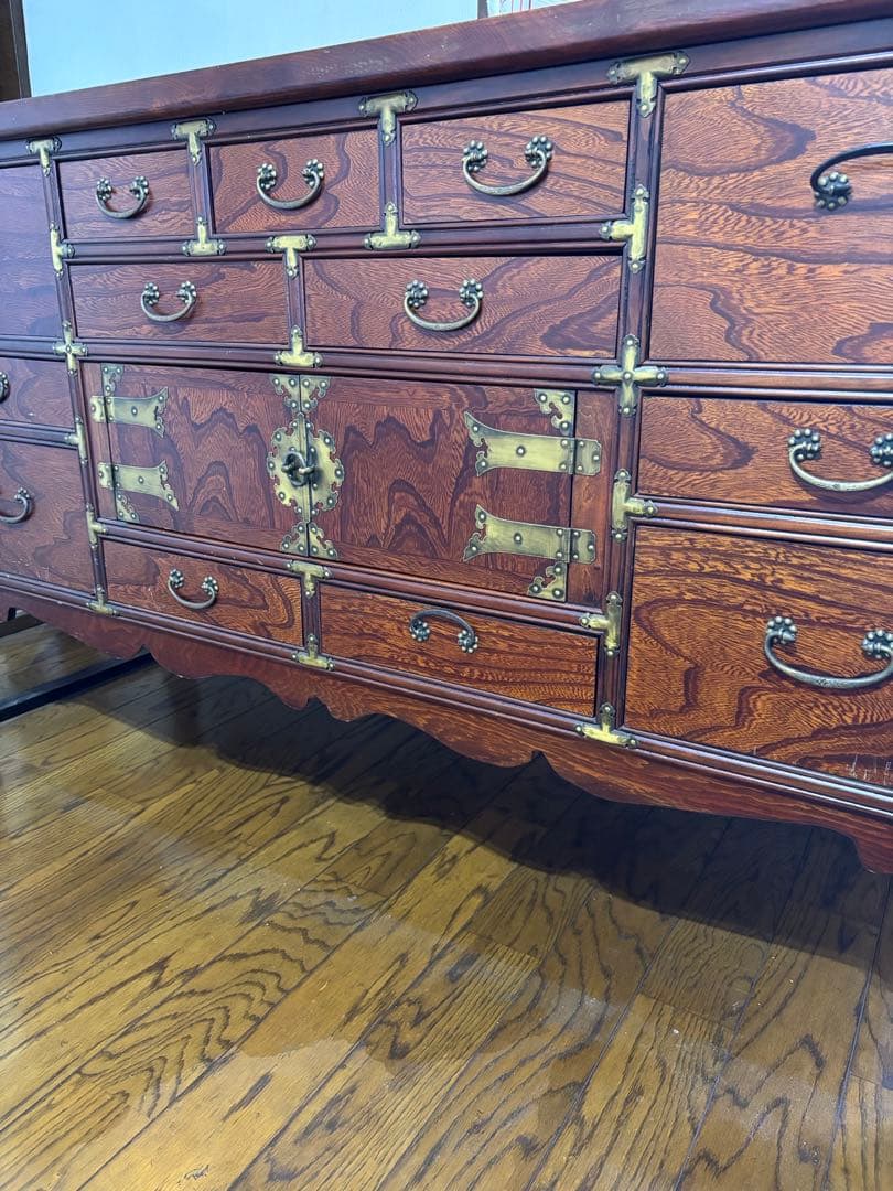【美品】李朝箪笥 アンティーク家具 大型家具