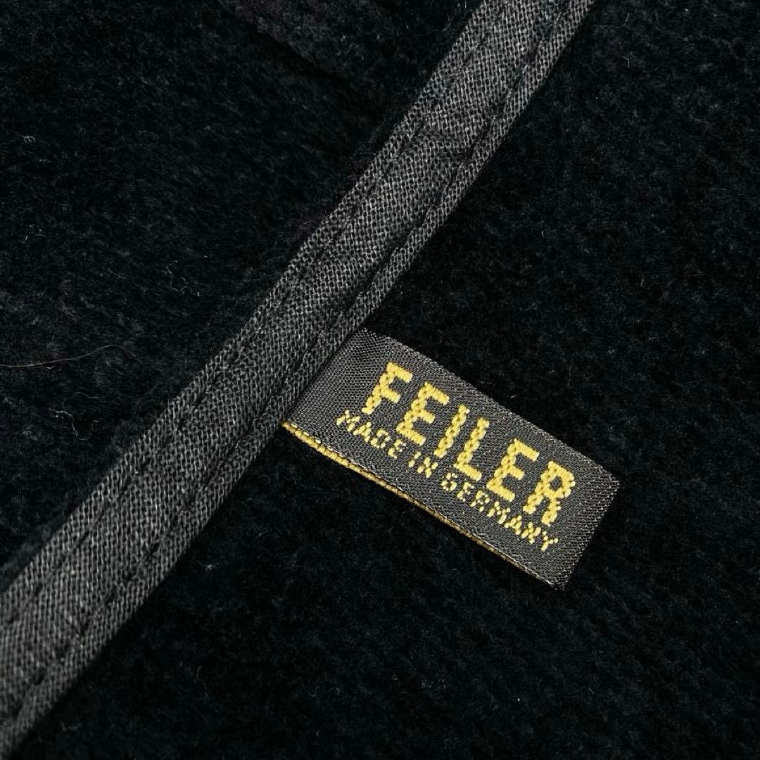 未使用 FEILER フェイラー 花柄 エプロン ブラック シェニール織