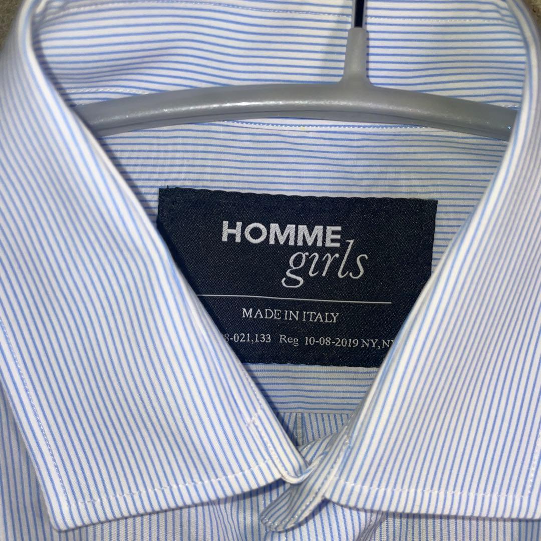 トップス CROPPED SHIRT IN MINI STRIPE hommegirls