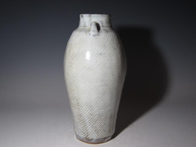 島岡達三 地釉縄文象嵌草花文壷 縄文象嵌技法 名工の逸品！o566