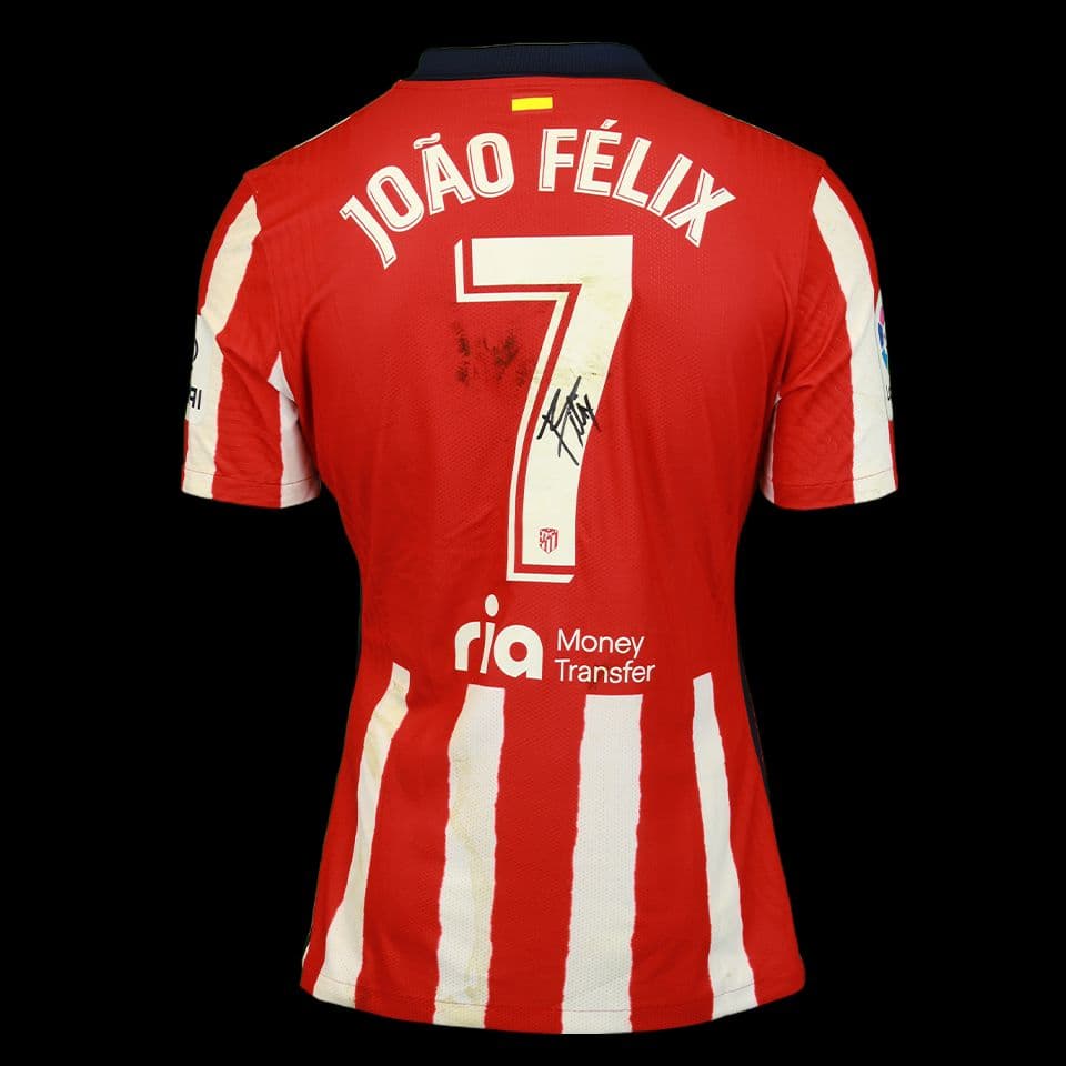 証明書付きジョアン・フェリックス 実使用サイン入りユニフォーム fcバルセロナ