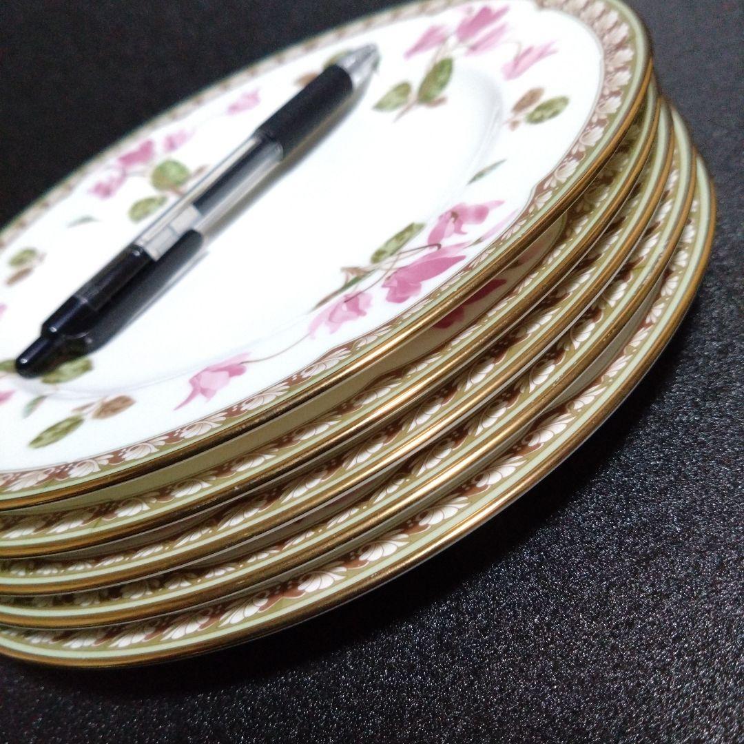 ノリタケ21cmプレート5枚 シクラメンタッチ レストラン