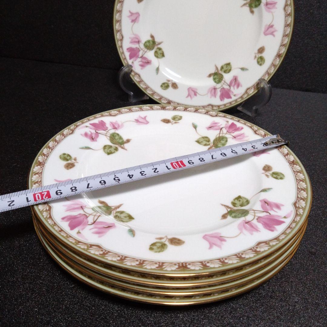 ノリタケ21cmプレート5枚 シクラメンタッチ レストラン