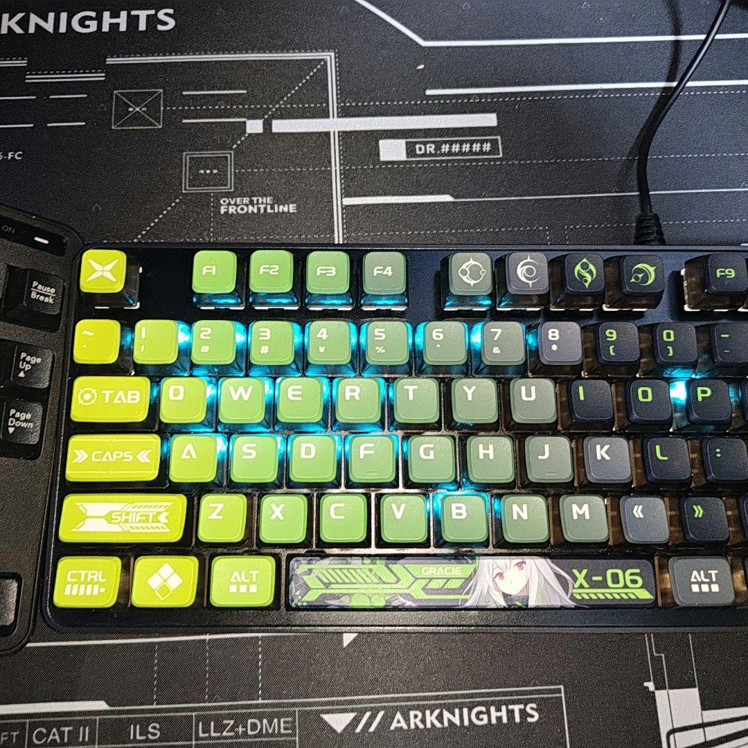 DAREU 緑 LK175 黒軸 RGB 単色 ゲーミングキーボード