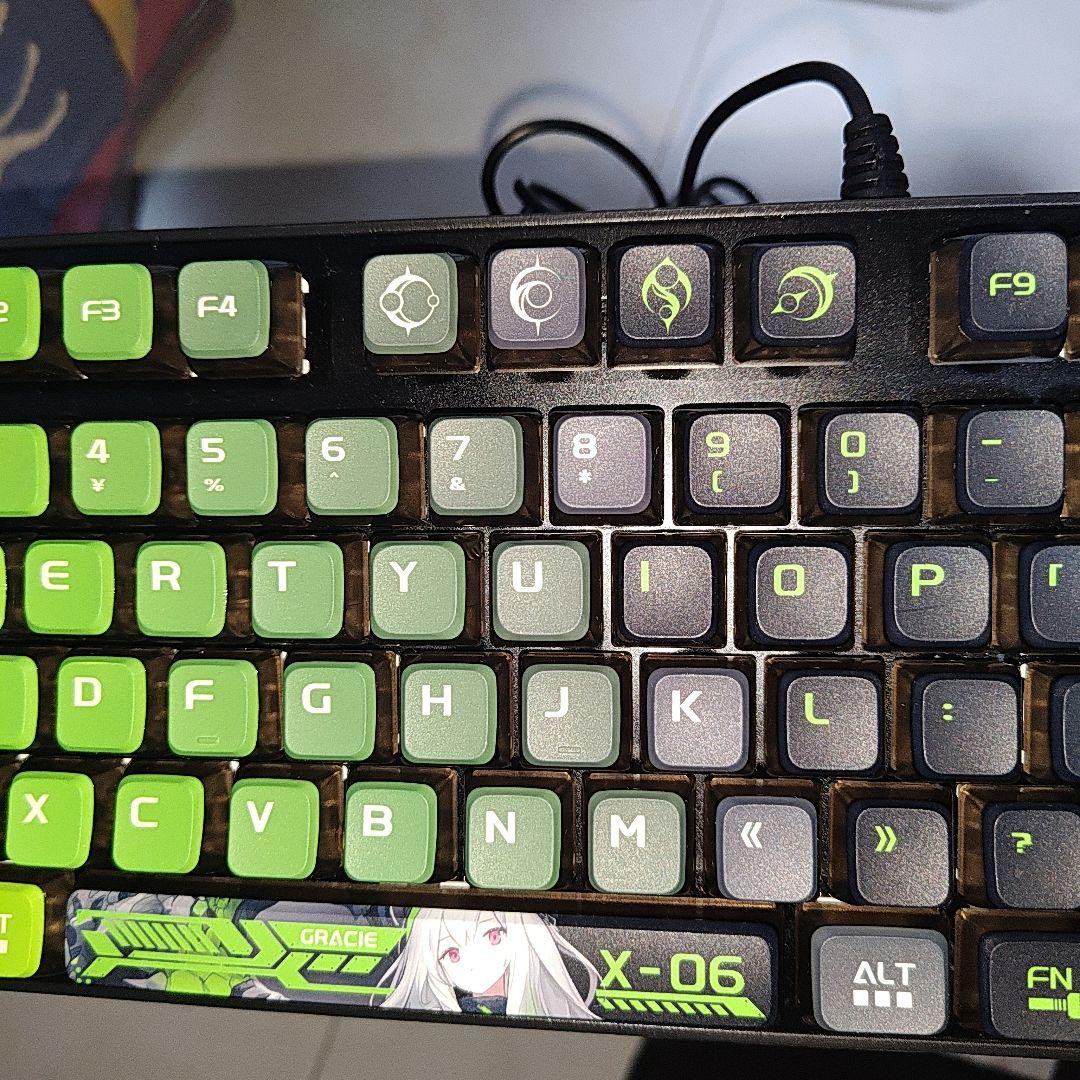 DAREU 緑 LK175 黒軸 RGB 単色 ゲーミングキーボード