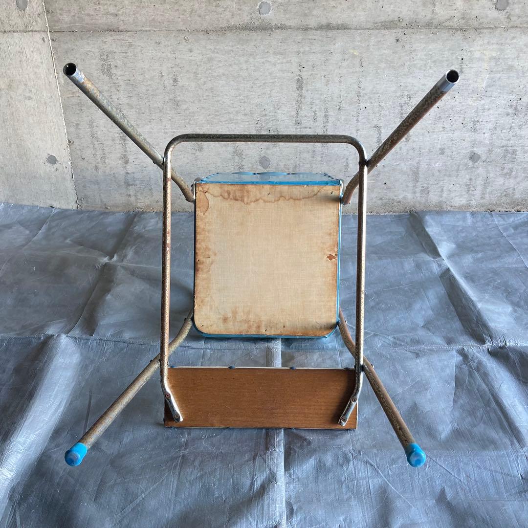 ベビーチェア 子供椅子 ハイチェア 家具 ビニール 青色 ポップ 昭和 レトロ