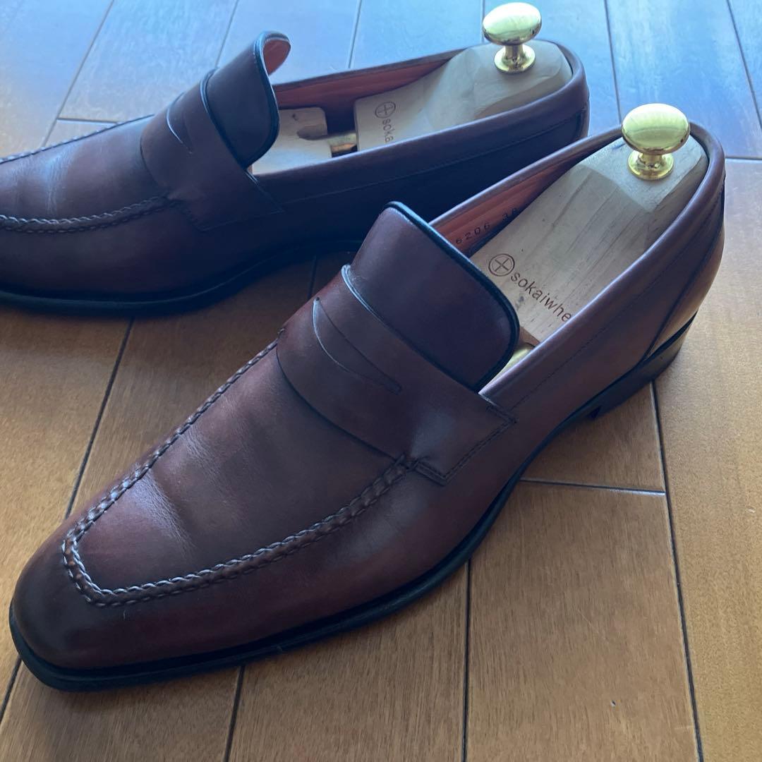 お値引き. 美品⭐サントーニ　ローファー　ブラウン　サイズ7