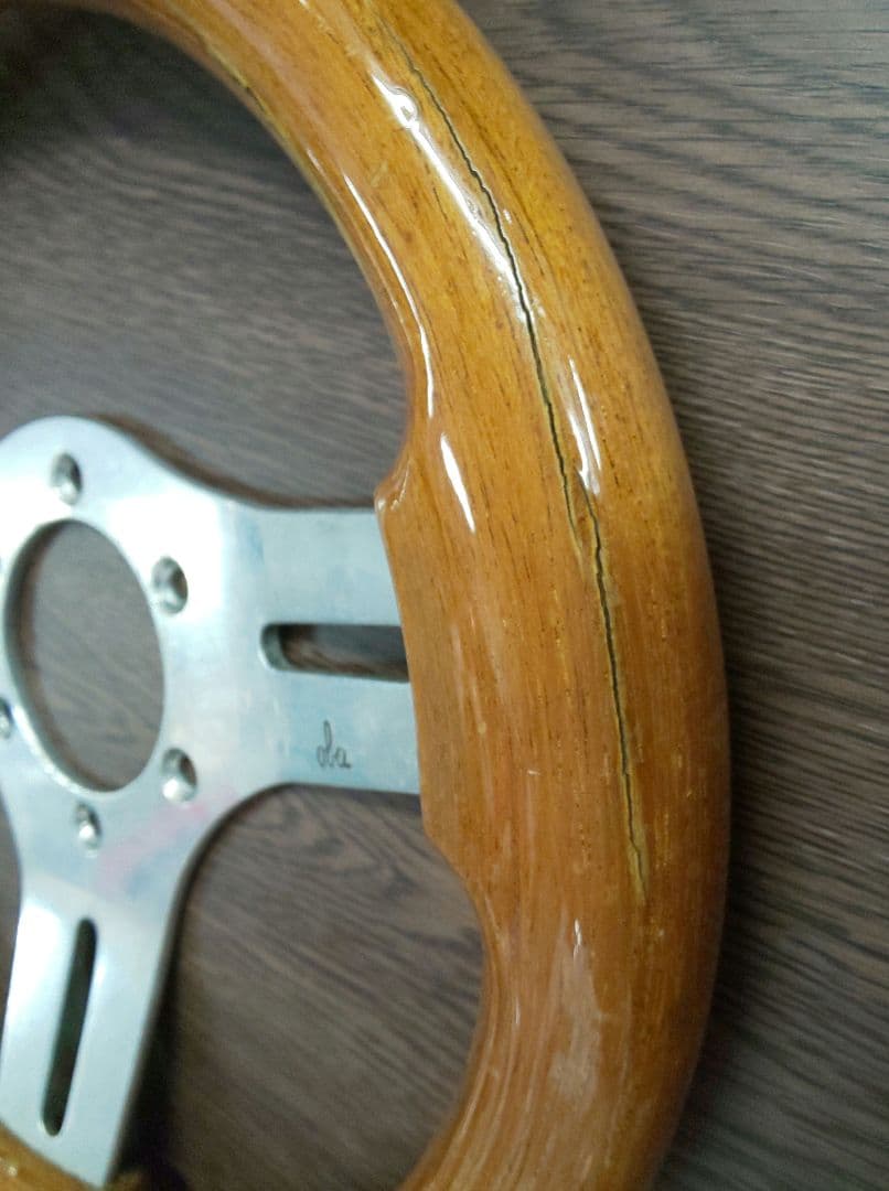 oba ウッド ステアリング 28cm ハンドル 当時物