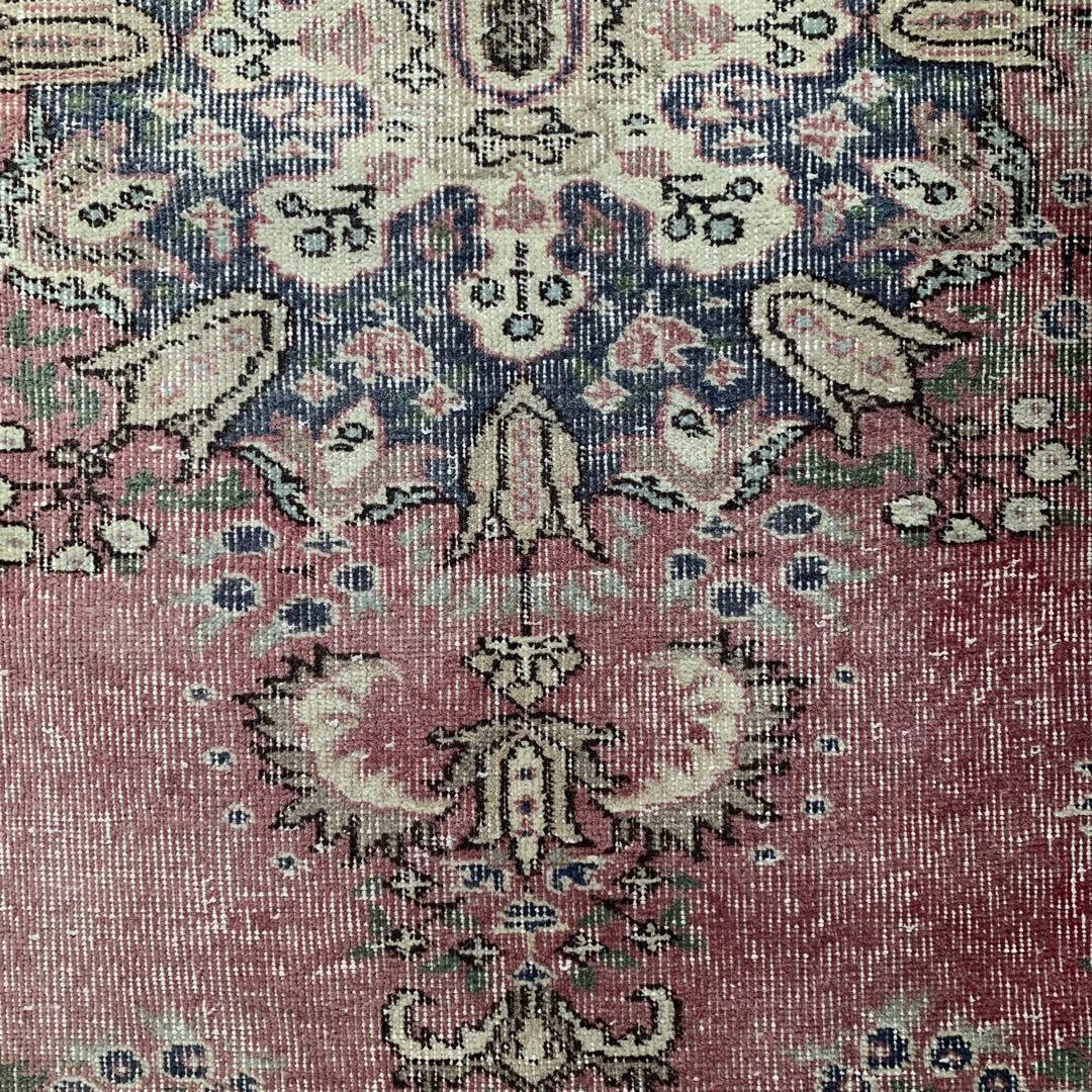 ペールピンク　トルコヴィンテージラグ　215×116 メダリオン