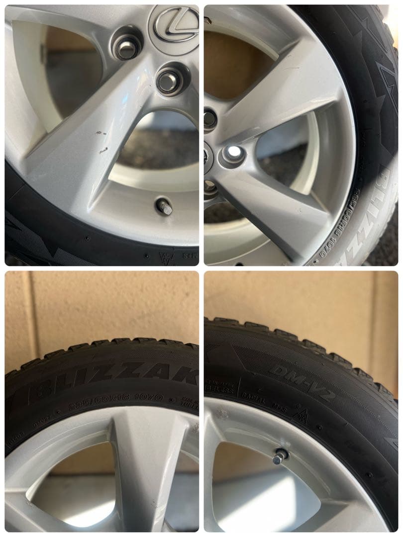 レクサス 初期 RX 18インチ タイヤつきホイール スタッドレス ブリヂストン