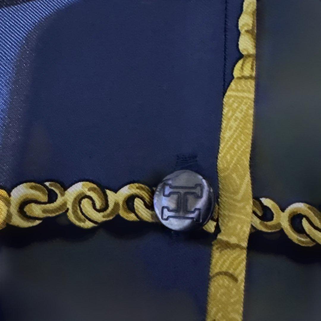 HERMES エルメス　長袖シャツ S ネイビー ニット