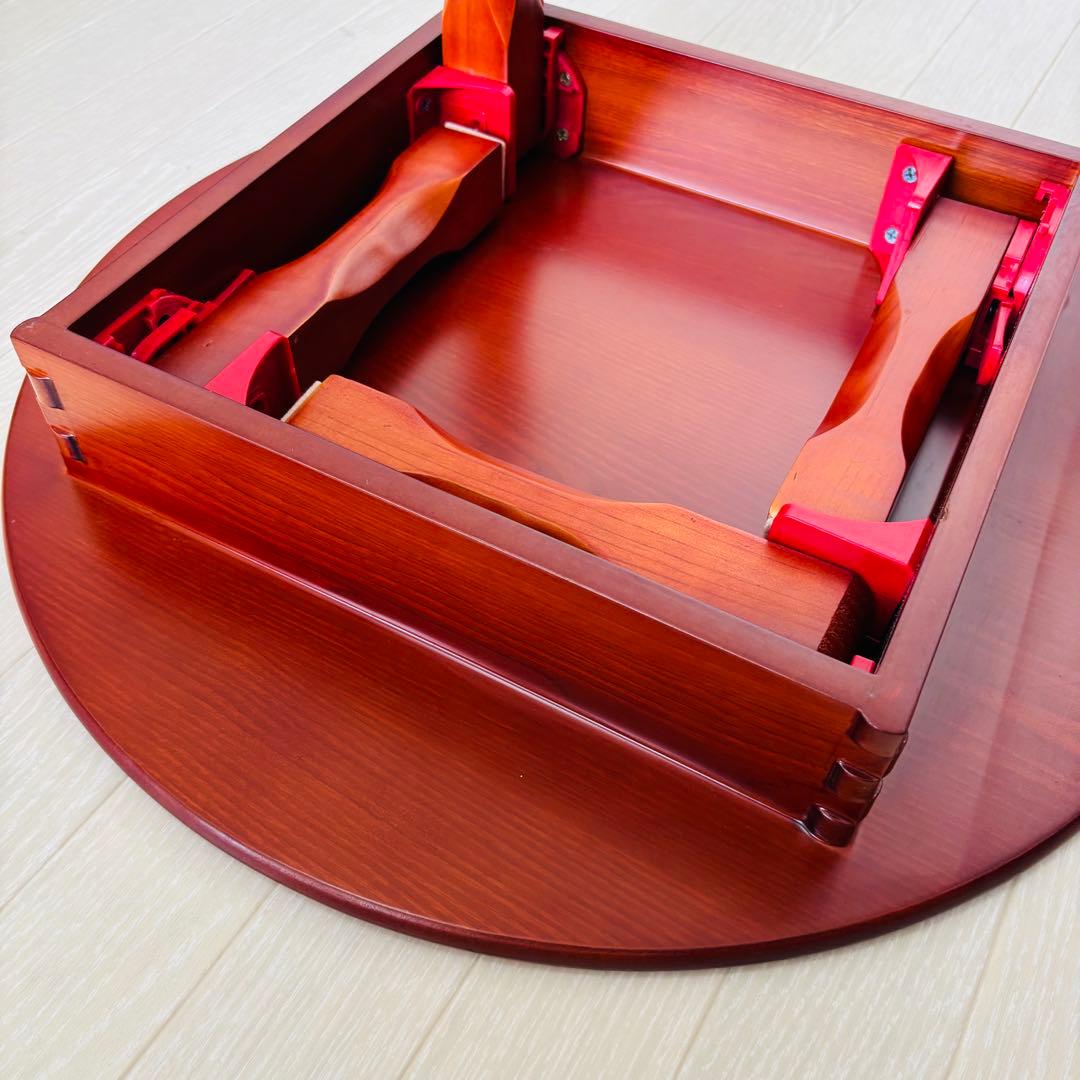 韓国漆塗り 丸角座卓 ちゃぶ台 折れ脚 折り畳み 丸角お膳