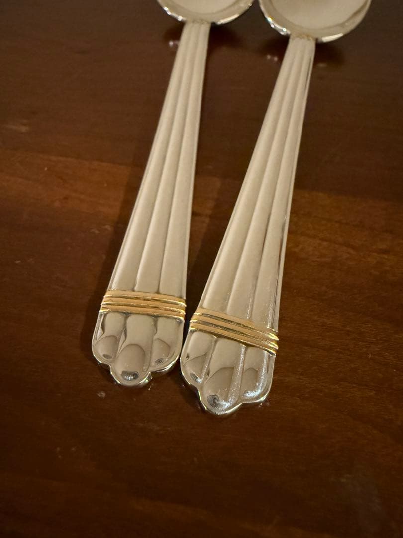 クリストフル　アリアゴールドリング　デザートスプーン　2本