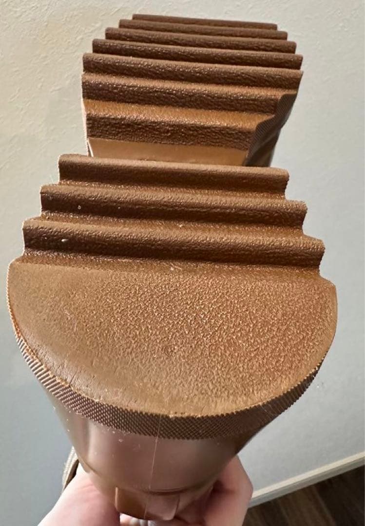 数回着用のみ♪ Chloe PVC キャンバスレインブーツ　ブラウン　晴雨兼用