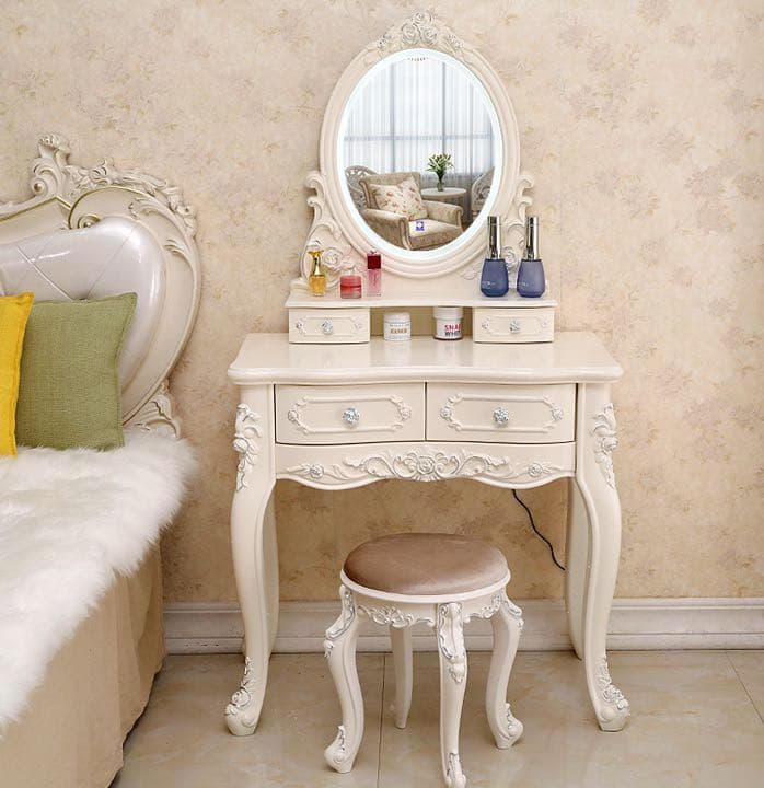 即日発送可能　大人気　北欧風 ドレッサー スツール ライト80cmセット