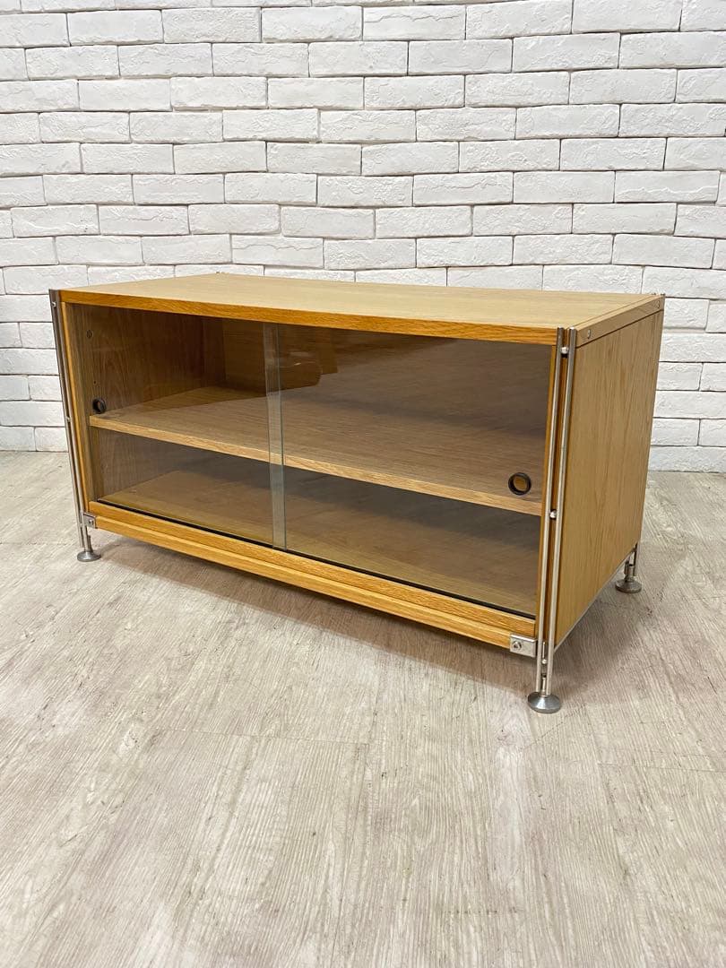 【東京都23区配送無料】無印良品　シェルフ　棚　テレビ台　ガラスケース　￼サイド