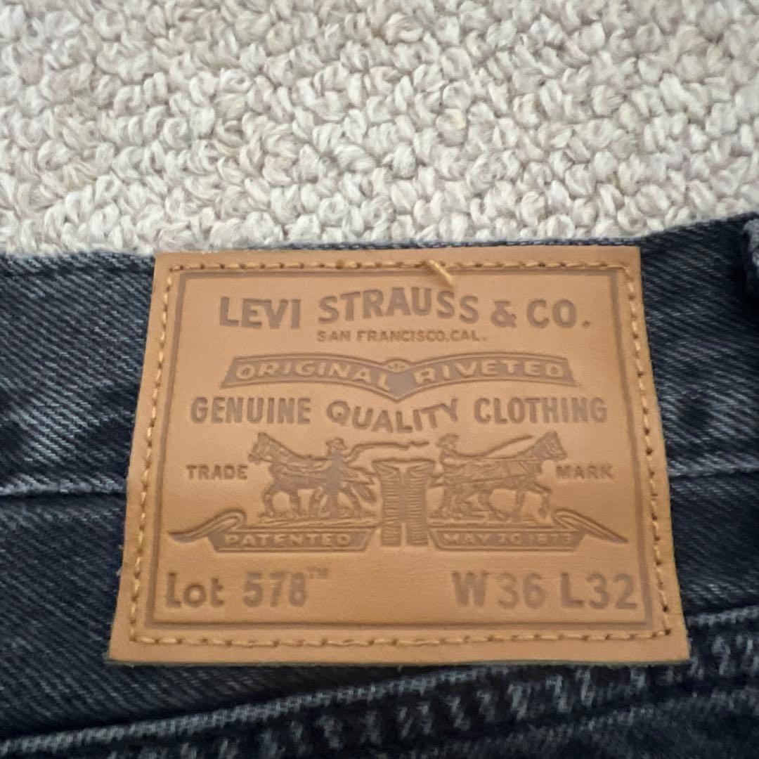 Levi's 578 ブラックデニム バギー w36 l32