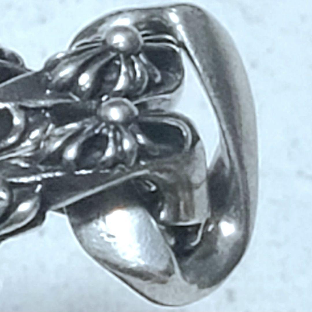 シルバー925 フレア クロス キーチェーン クリップ ノーブランド 百合 ユリ