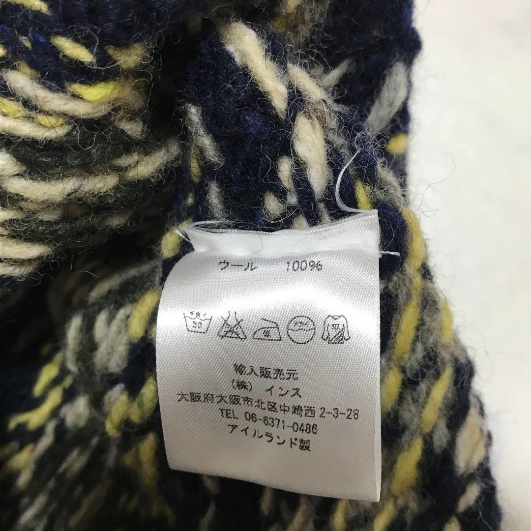 【美品】アテナデザイン フェアアイル柄 ハンドニットベスト アイルランド製