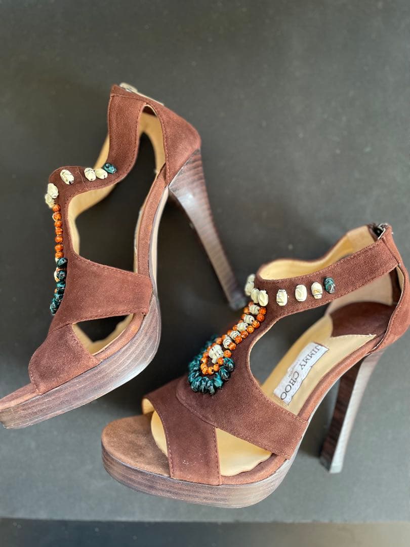JIMMY CHOO 未使用近い 飾り付 サンダル 23cm
