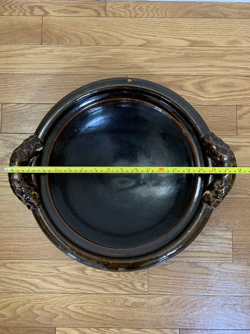 【土鍋】土楽窯　黒鍋　尺三寸（6人〜用）