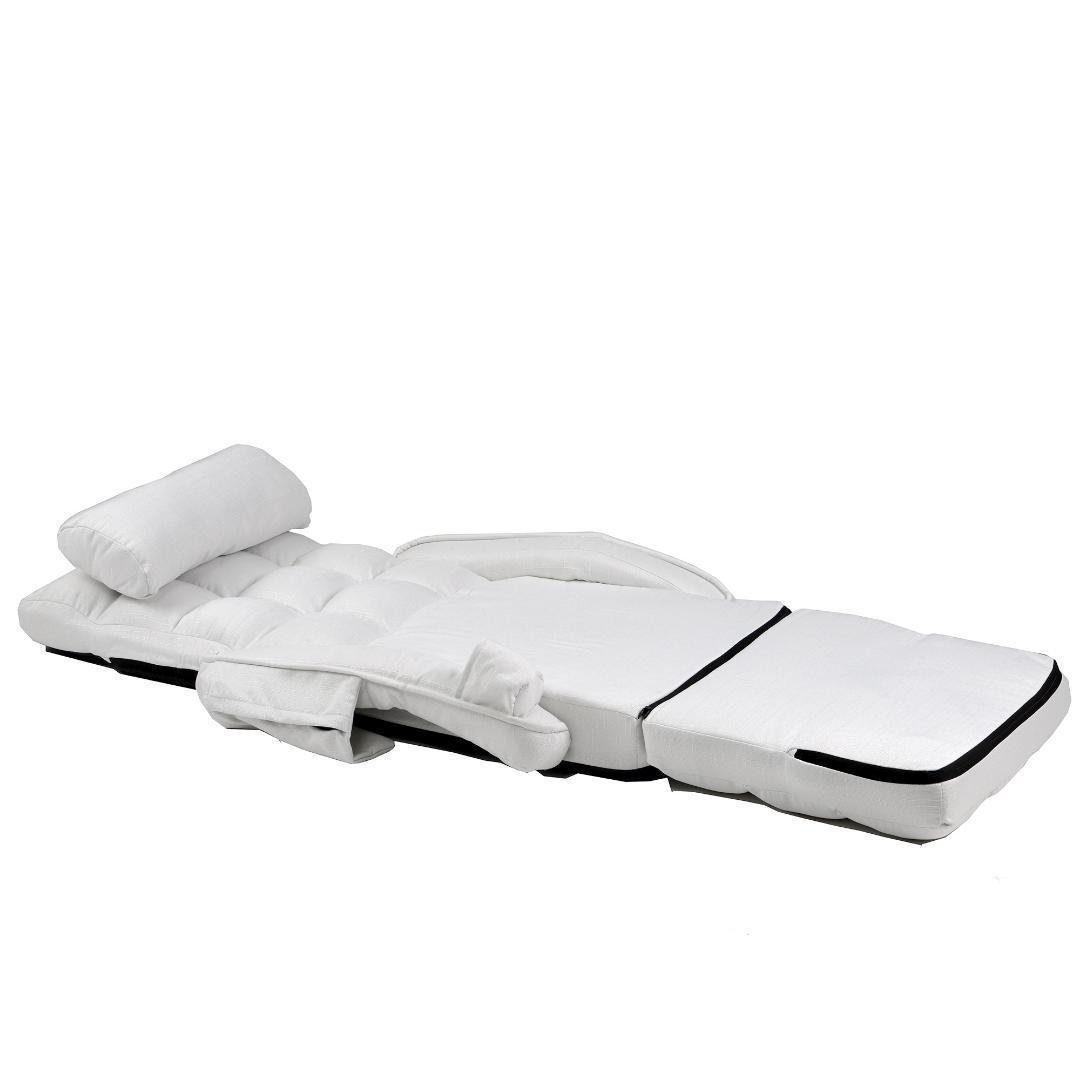 【ホワイト】座椅子 リクライニング 14段ギア リクライニングチェアー