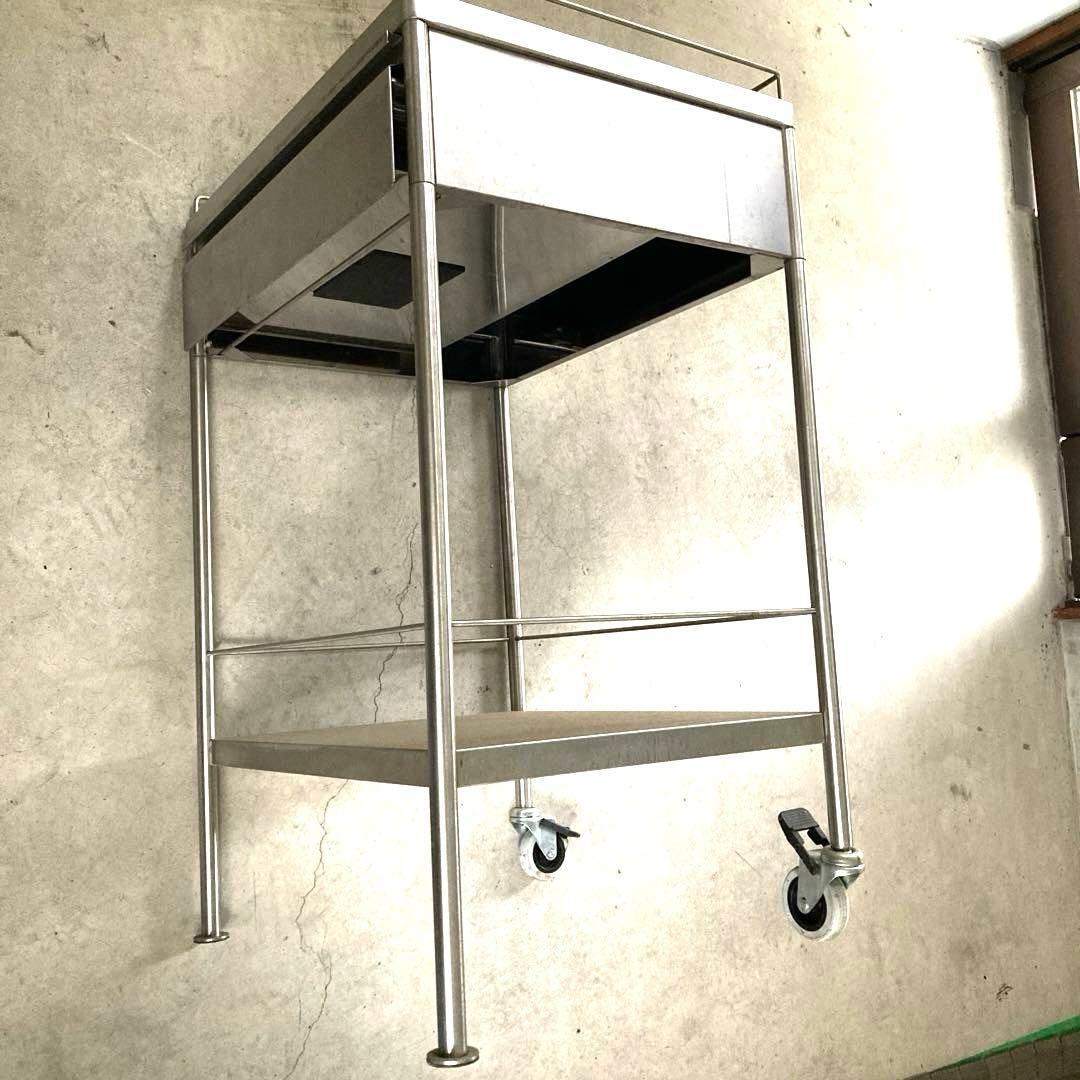 D45×W60×T86　送料込　ステンレス作業台　キャスター付き