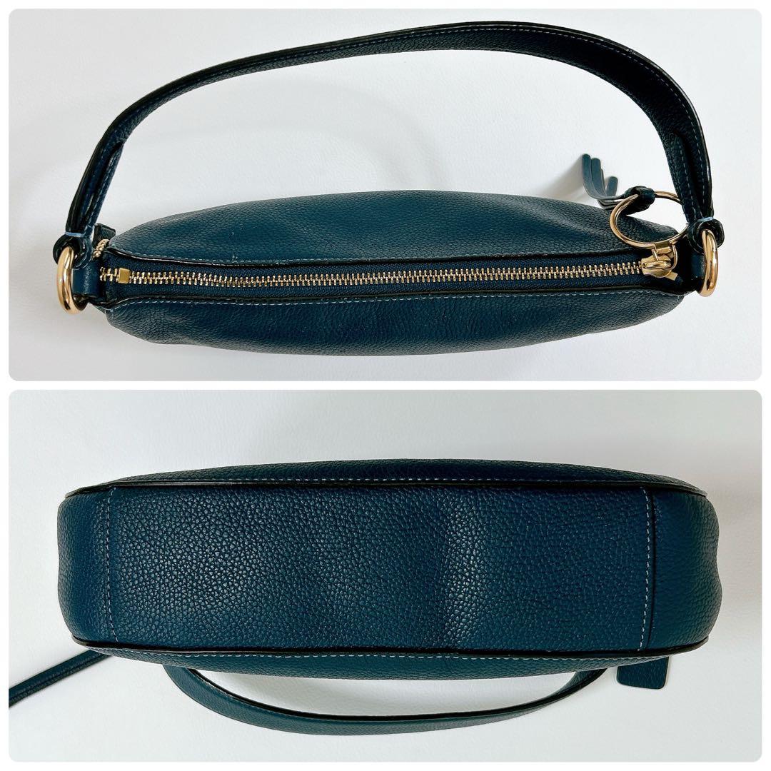 極美品 コーチ サットン クロスボディ ショルダーバッグ 2way レザー 青