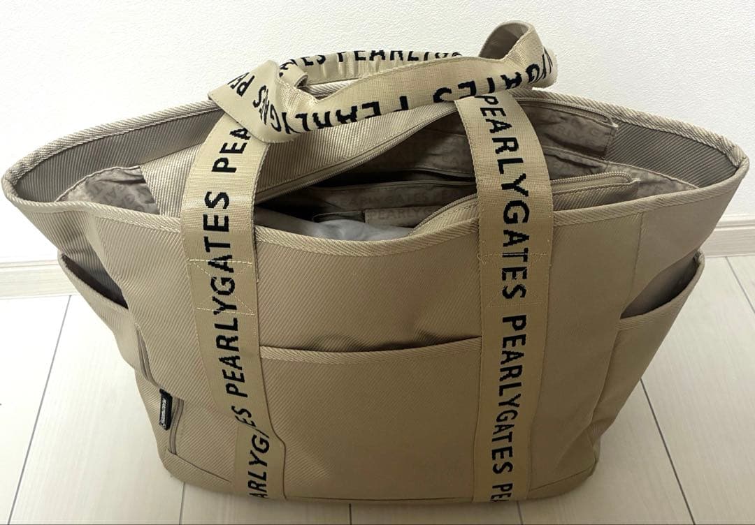 【美品】PEARLY GATES パーリーゲイツ ロッカーバッグ ベージュ系