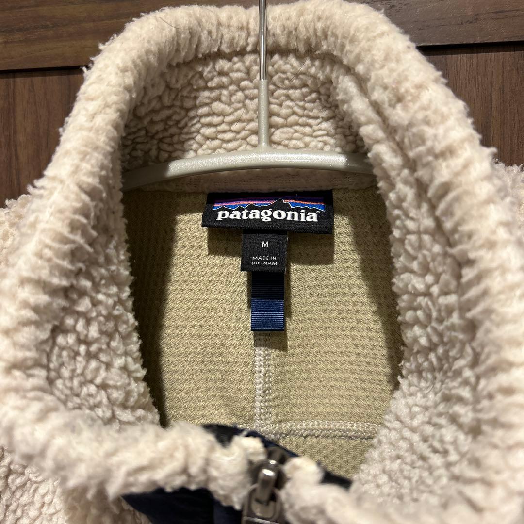 タナボタ様用patagonia レトロXベスト アイボリー/ネイビー　サイズM