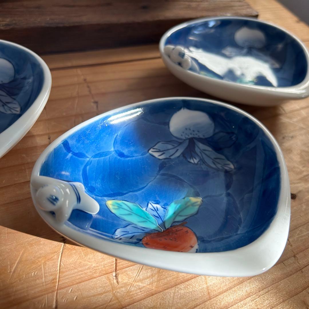 新品未使用　鍋島焼　伊万里翠山　貝形　一閑人　小皿　5点セット